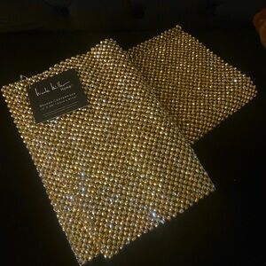 Nicole Miller Set of Two Gold Beaded Table Runners